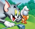 Tom ve Jerry üzerinde golf sahası